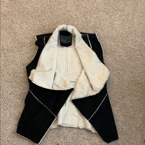 Faux leather fur vest